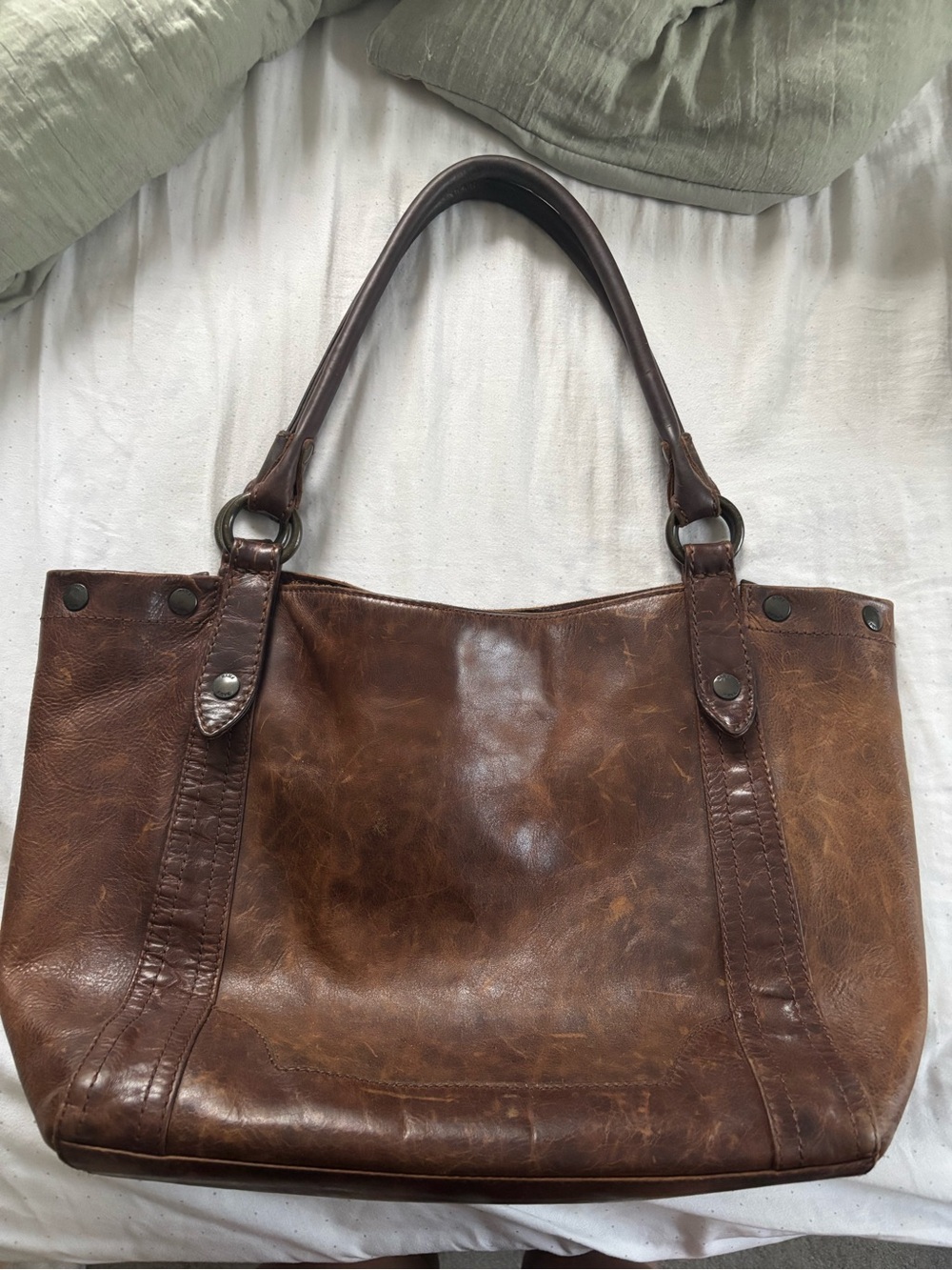 FRYE AND CO. Brown Leather Tote with Dual Handles